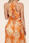 FLORAL LEAF PRINT ORANGE JUMPSUIT - PRIVILEGE 