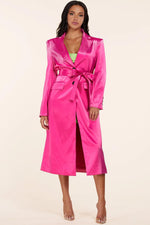 TWO PIECE SATIN CORSET DRESS WITH LONG BLAZER - PRIVILEGE 