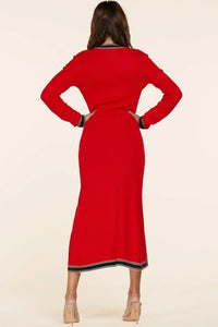 RED KNIT DRESS - PRIVILEGE 