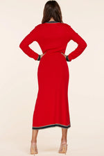 RED KNIT DRESS - PRIVILEGE 