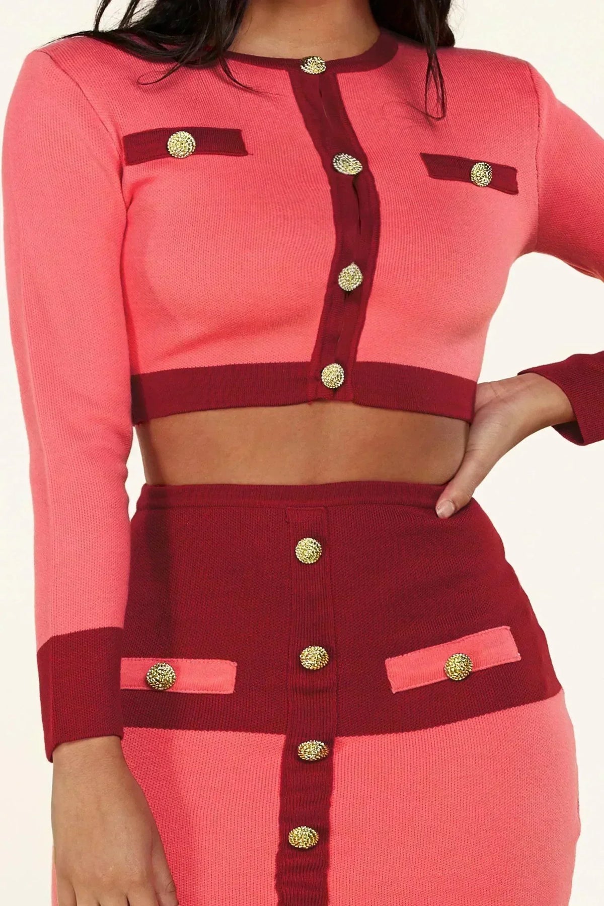 TWO TONE 2 PCS MINI SKIRT SET - PRIVILEGE 